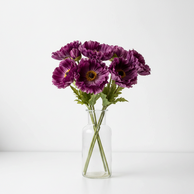 13" Real Touch Poppy Bundle | Available in Burgundy or Purple