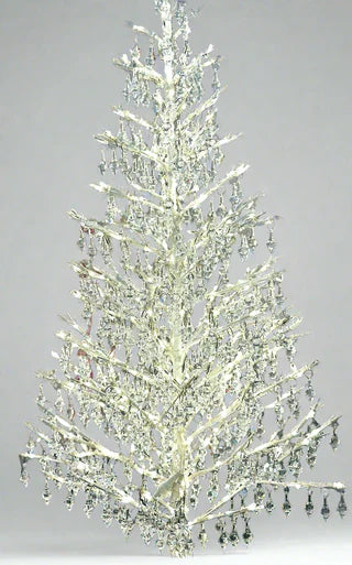 48"H White Tabletop Chandelier Tree