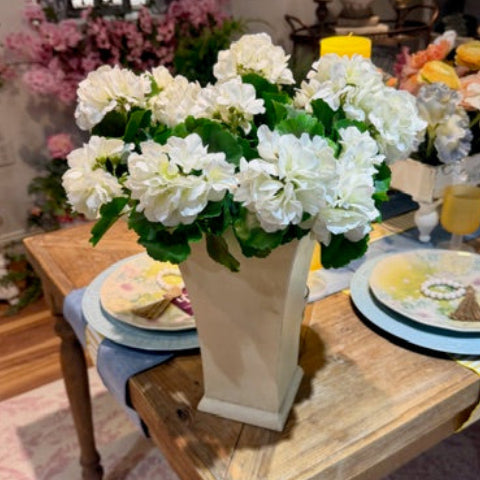 10" Metal Cream Vase