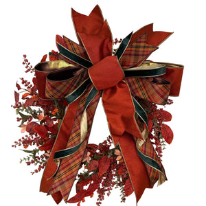 20" Autumnal Plaid Designer Bow