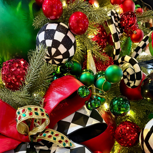 4" Check It Off The List Checkered Ball Ornament