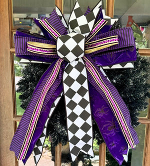 20" The Spider Queen's Masquerade Custom Halloween Bow