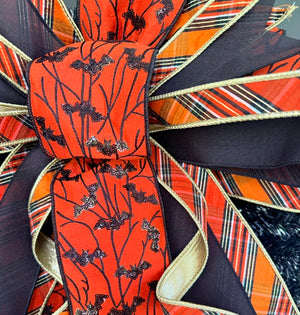 20" Batty for Tartan Custom Halloween Bow