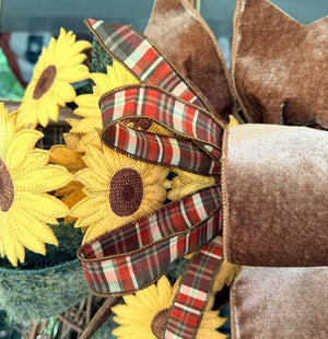 20" Sunflower Social Handtied Designer Bow