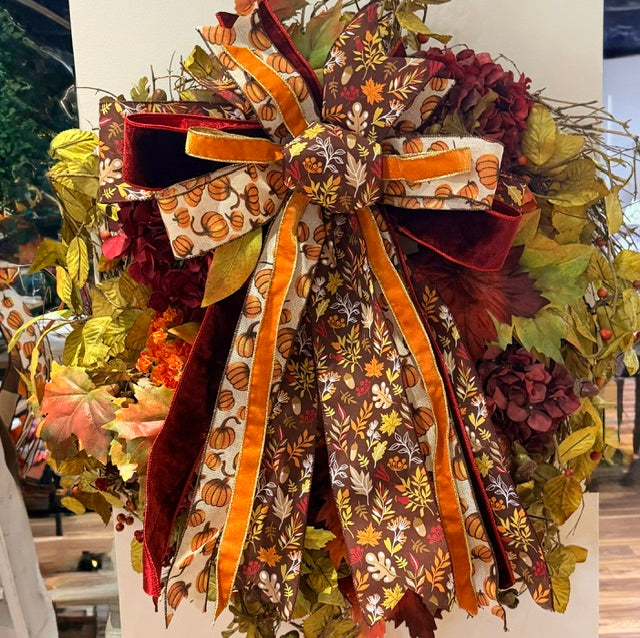 30" Maple & Merlot Custom Fall Wreath