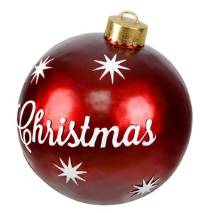 26" Red Merry Christmas Ball Ornament 2/Set