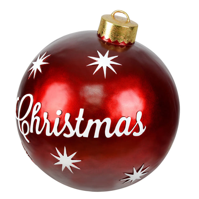 26" Red Merry Christmas Ball Ornament 2/Set