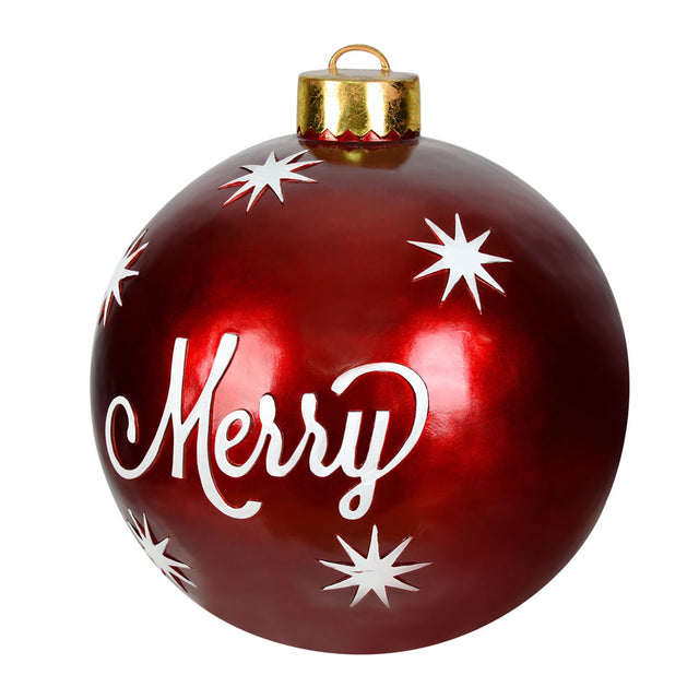 26" Red Merry Christmas Ball Ornament 2/Set
