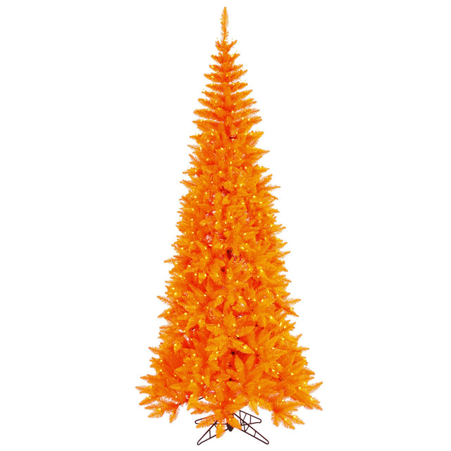7.5' Orange Fir Slim Artificial Christmas Tree