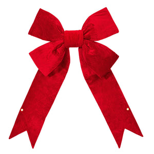 48" Red Four Loop Velvet Outdoor Christmas Bow