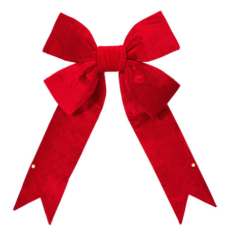 48 inch Red Four Loop Velvet Outdoor Christmas Bow