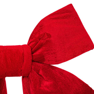 48" Red Four Loop Velvet Outdoor Christmas Bow