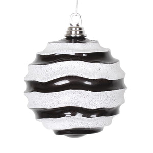 6" Black-White Candy Glitter Wave Ball