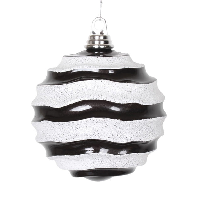 6" Black-White Candy Glitter Wave Ball