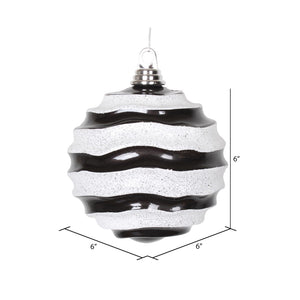 6" Black-White Candy Glitter Wave Ball