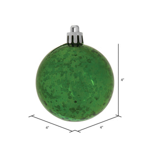 4" Shiny Mercury Ball Ornament, 6/Bag