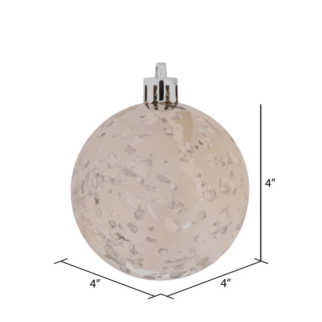 4" Shiny Mercury Ball Ornament Set of 6 | Champagne | Copper