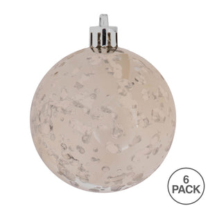 4" Shiny Mercury Ball Ornament Set of 6 | Champagne | Copper