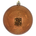 4" Shiny Mercury Ball Ornament Set of 6 | Champagne | Copper