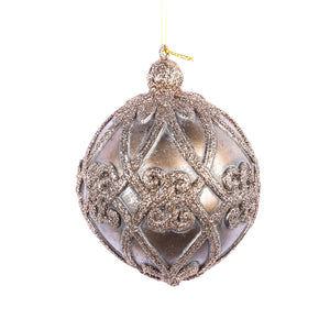 5" Gold Antique Filigree Pattern Ball Ornament, 3/Pack