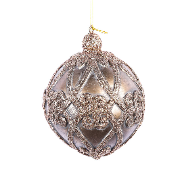 5" Gold Antique Filigree Pattern Ball Ornament, 3/Pack