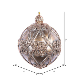 5" Gold Antique Filigree Pattern Ball Ornament, 3/Pack