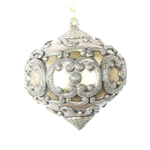 6" Antique Glitter Onion Christmas Ornament