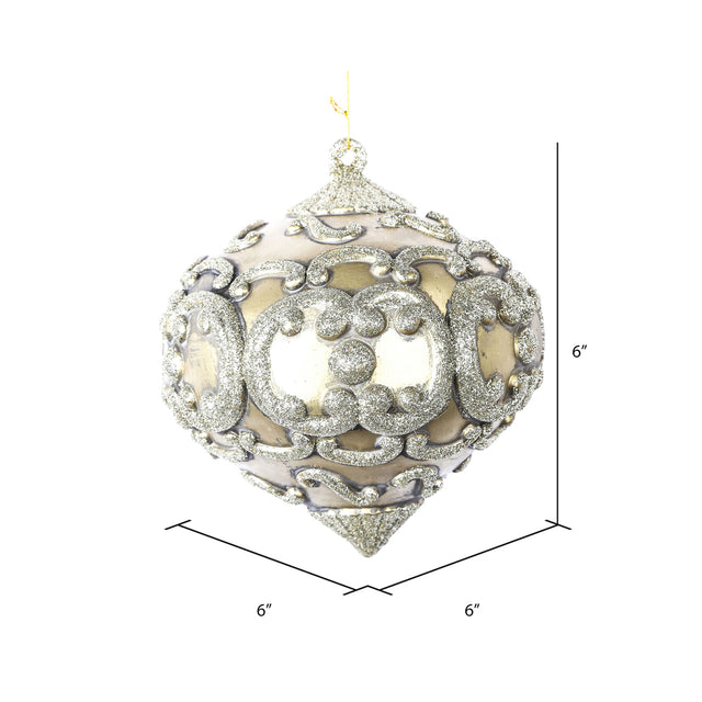 6" Antique Glitter Onion Christmas Ornament