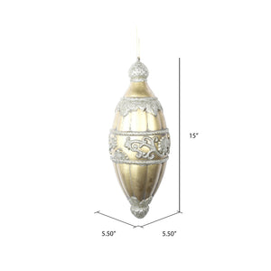 15" Antique Swirl Drop Christmas Ornament