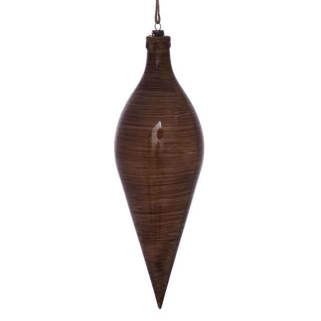 12" Brown Wood Grain Shuttle Ornament