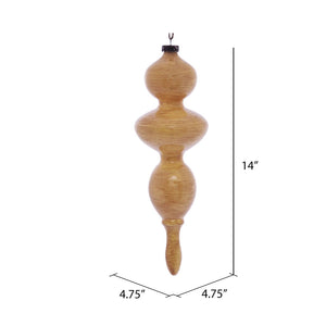 14" Tan Wood Grain Bubble Finial Ornament