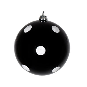 4" Black Candy with White Dots Ornaments 6/Bag