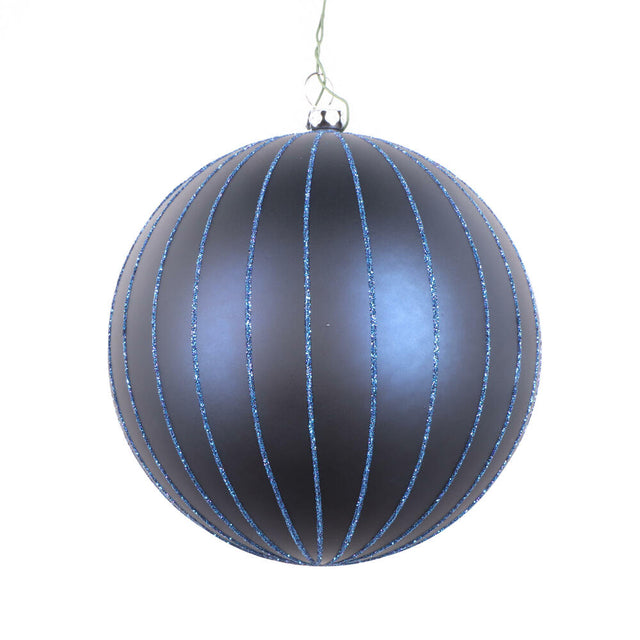 6" Matte Glitter Ball Christmas Ornament, 2/Bag