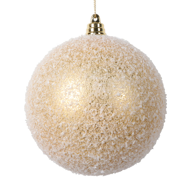 4" Matte Snow Covered Ornament, 4/Bag
