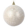 6" Champagne Matte Snow-Covered Ornament | Set of 2