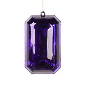 8" Purple Rectangle Jewel Glitter Ornaments