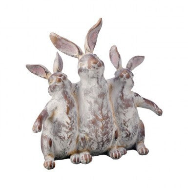 10.5" Resin Bunny Buddy Trio