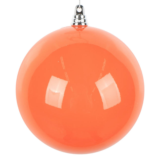 4.75" Orange High-Gloss Ball Ornament | Set of 4