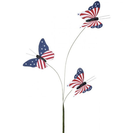 15.25 inch Paper Patriotic Butterfly Spray