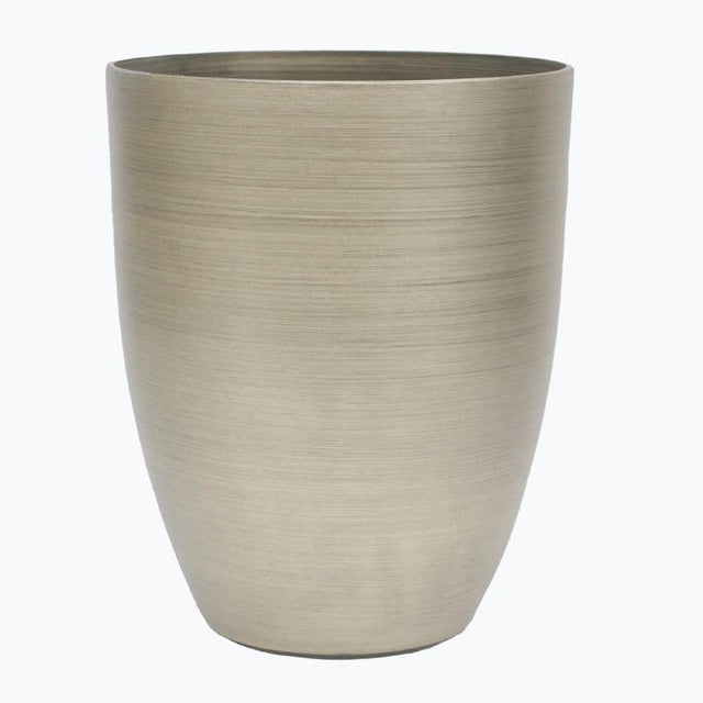 Champagne Fiber Resin Brushed Metal Tall Planter | 2 Sizes Available