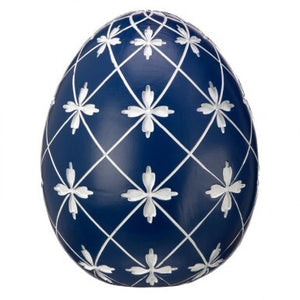 5" Resin Lattice Cross Egg | Navy or Light Blue