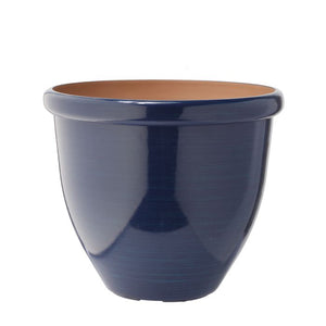 17.25"D x 15"H Streaked Glaze Fiber Resin Pot | 3 Colors Available
