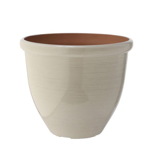 17.25"D x 15"H Streaked Glaze Fiber Resin Pot | 3 Colors Available