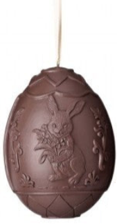 4.5" Faux Chocolate w/Bunny Egg Hanger