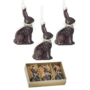 4" Glass Chocolate or White Chocolate Bunny Ornament Box/3