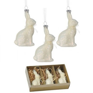4" Glass Chocolate or White Chocolate Bunny Ornament Box/3