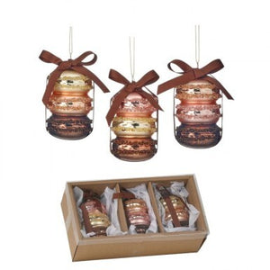 3.5" Glass Macaroon Ornament Box/3