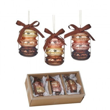 3.5" Glass Macaroon Ornament Box/3