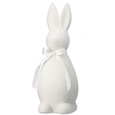 16" Flocked Standing Easter Bunny White