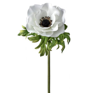 22" Just Cut Anemone Flower Stem Blush Lavender White